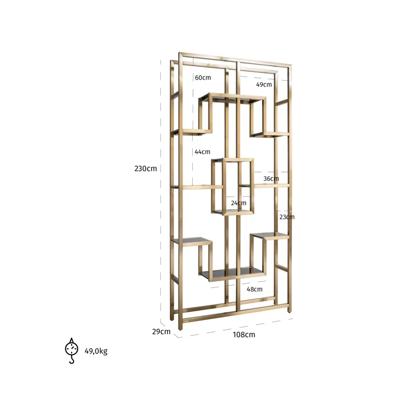 Open kast Magnus brushed goud - depauwwonen