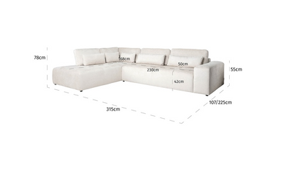 Sofa Lund 3 seater + ottoman links of rechts - depauwwonen