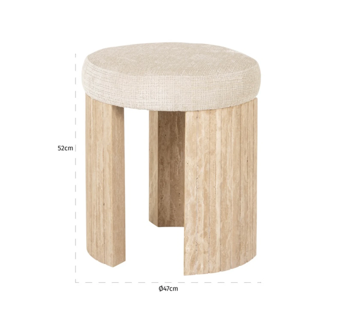 Poef Gallice Natural Travertine by Richmond Interiors