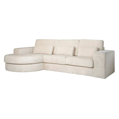 Sofa Felix 2,5-zits + lounge links rond white chenille by Richmond Interiors