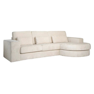 Sofa Felix 2,5-zits + lounge rechts rond white chenille by Richmond Interiors