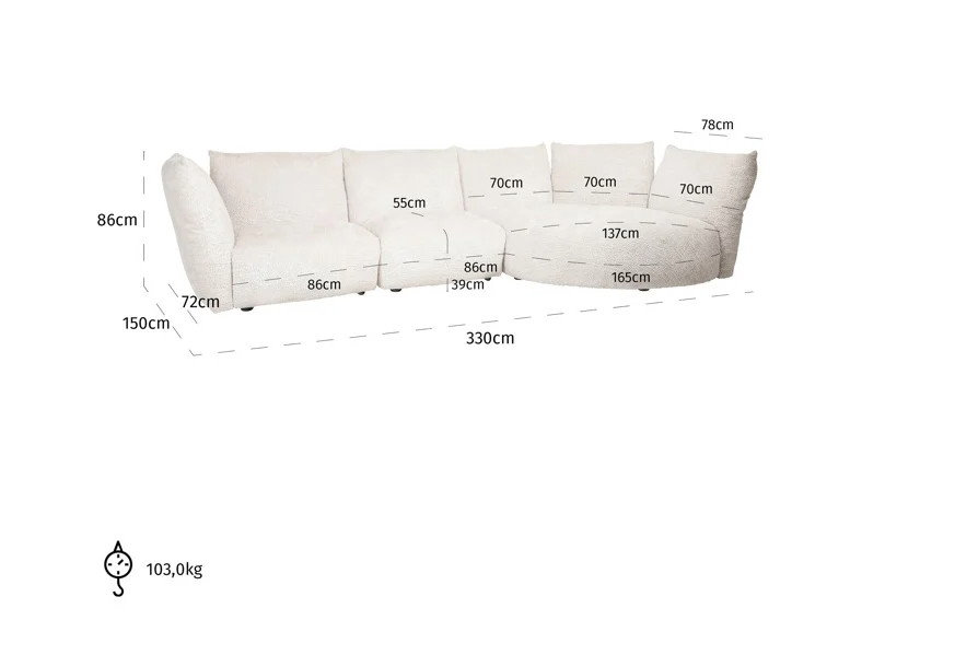 Sofa Loyd Lovely Cream - depauwwonen