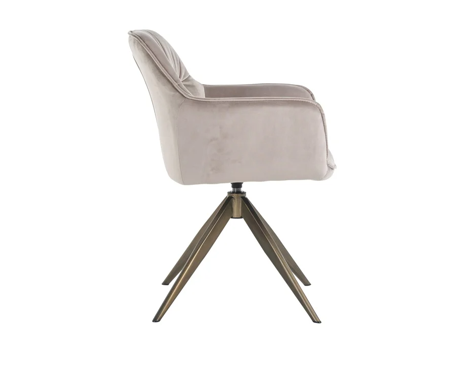 Stoel Aline Khaki Velvet - brandvertragend - depauwwonen