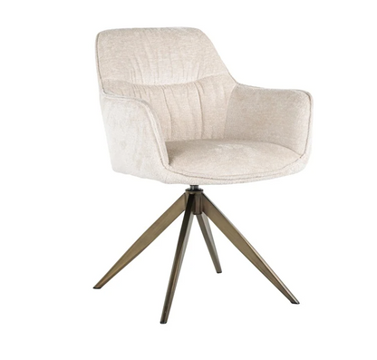 Stoel Aline White Chenille - brandvertragend - depauwwonen