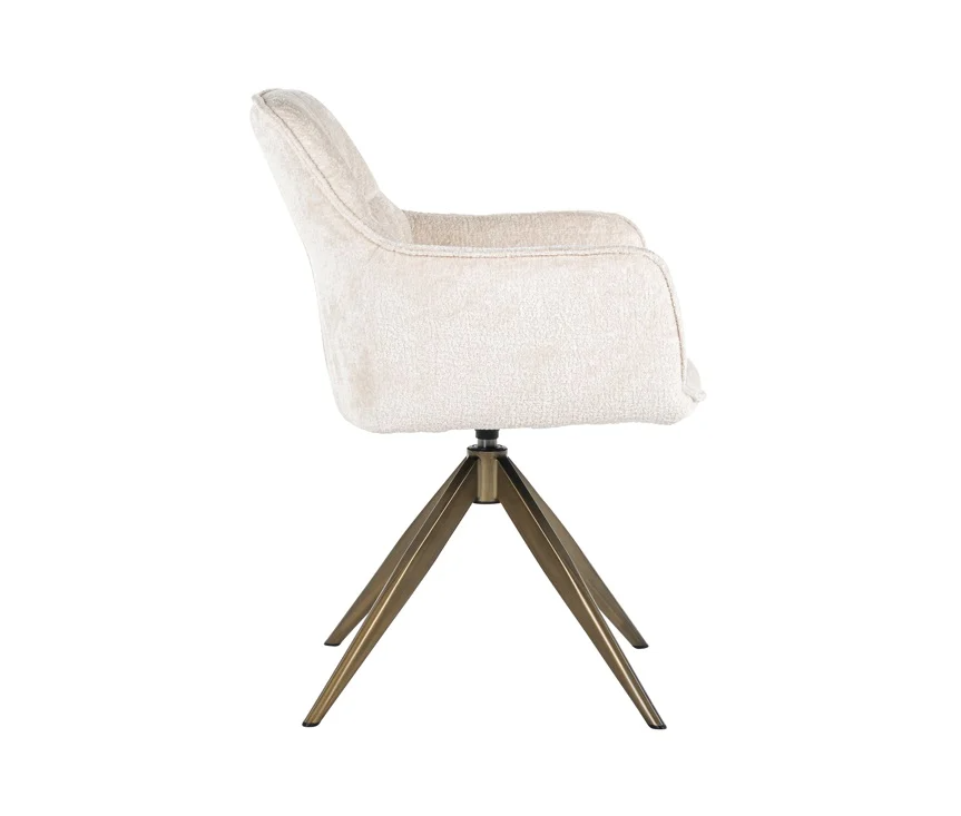 Stoel Aline White Chenille - brandvertragend - depauwwonen