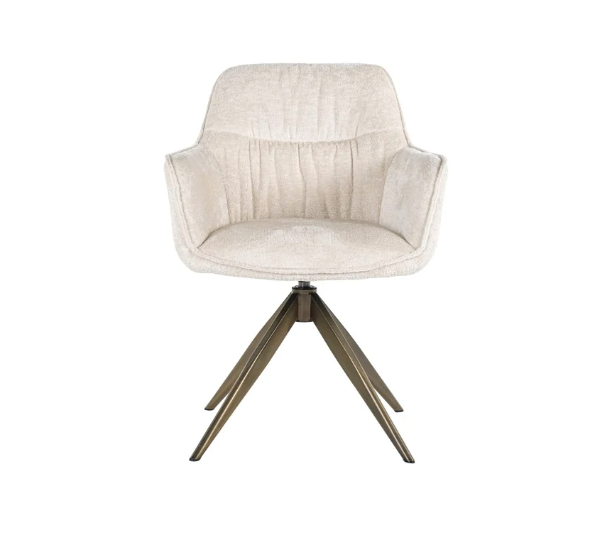 Stoel Aline White Chenille - brandvertragend - depauwwonen