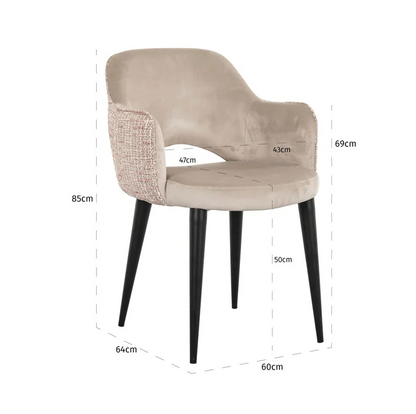 Stoel Giovanna Khaki/Rose - depauwwonen