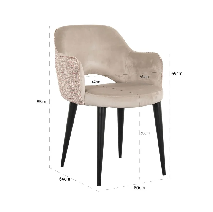 Stoel Giovanna Khaki/Rose - depauwwonen