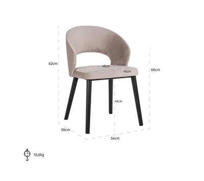 Stoel Savoy Khaki Velvet by Richmond Interiors