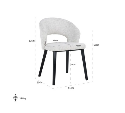 Stoel Savoy White Bouclé - depauwwonen