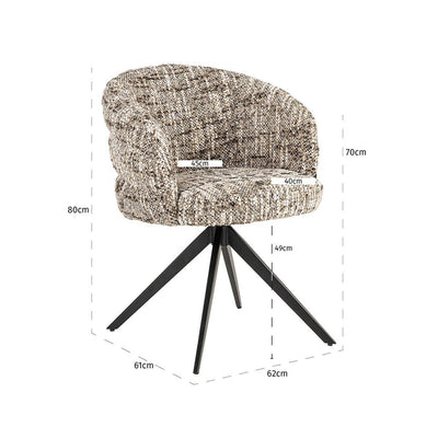 Stoel Serenity Brown Omara - draaipoot - verwacht 11/3 by Richmond Interiors