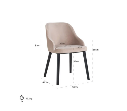 Stoel Twiggy Khaki Velvet - depauwwonen