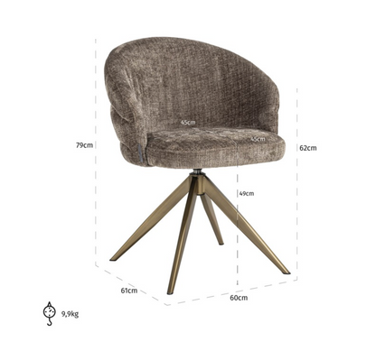 Eetkamerstoel Zendaya Stone Chenille - depauwwonen