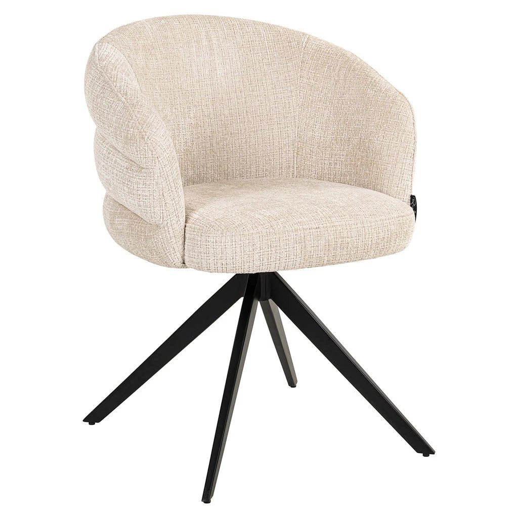 Beige Serenity draaistoel van Richmond Interiors met draaipoot en comfortabele zitting, geschikt voor moderne interieur.
