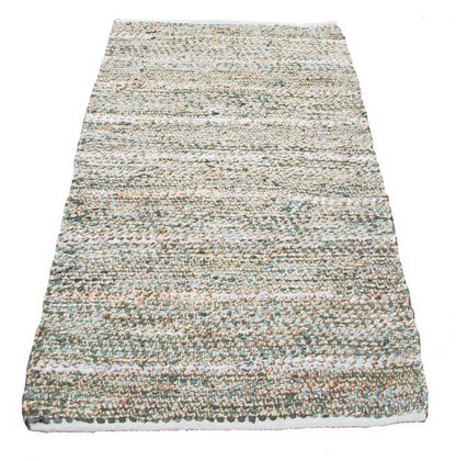 Vloerkleed leer - salie/jute in 4 maten - depauwwonen