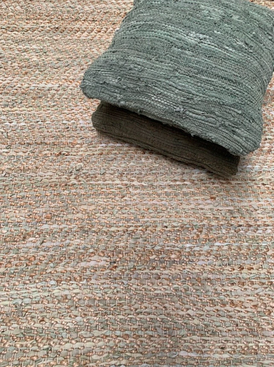 Vloerkleed leer - salie/jute in 4 maten by Rocaflor