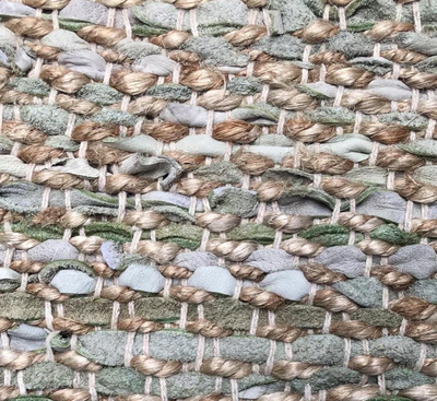 Vloerkleed leer - salie/jute in 4 maten by Rocaflor