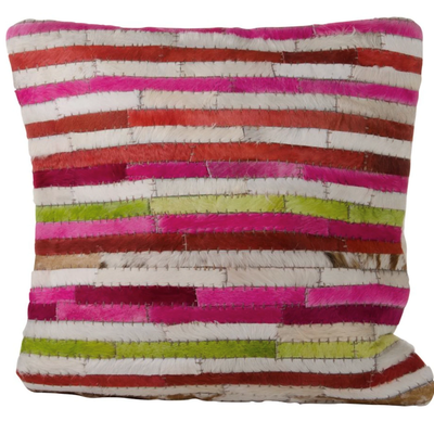 Kussen huid reepjes 80x80cm Bright Multi by Rocaflor
