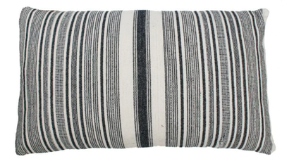 Kussen Kleine Streep Blauw/Wit 50x30cm by Rocaflor