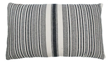 Kussen Kleine Streep Blauw/Wit 50x30cm - depauwwonen