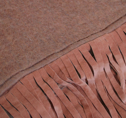 Plaid  Wol met suedine  franje in 5 kleuren - depauwwonen