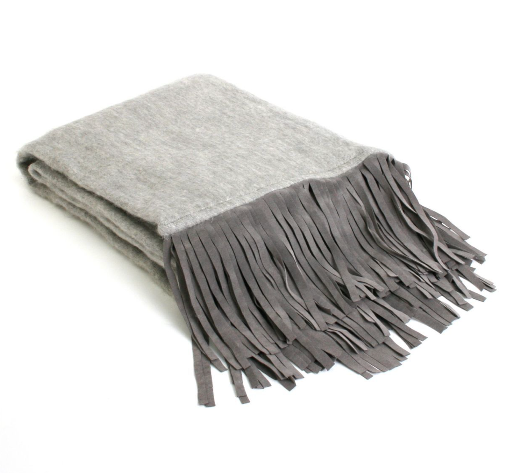 Plaid  Wol met suedine  franje in 5 kleuren - depauwwonen