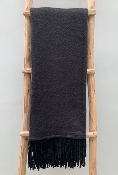 Plaid Wol met suedine franje in 5 kleuren by Rocaflor