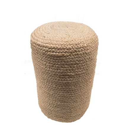 Poef gevlochten jute rond in 2 kleuren - depauwwonen