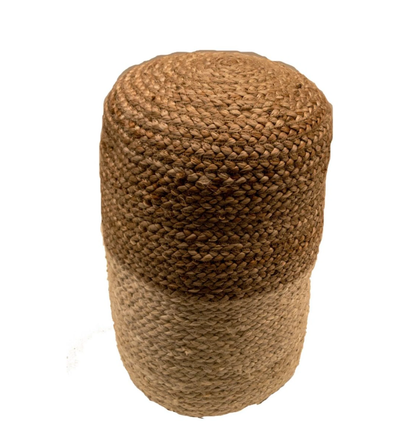 Poef gevlochten jute rond in 2 kleuren by Rocaflor