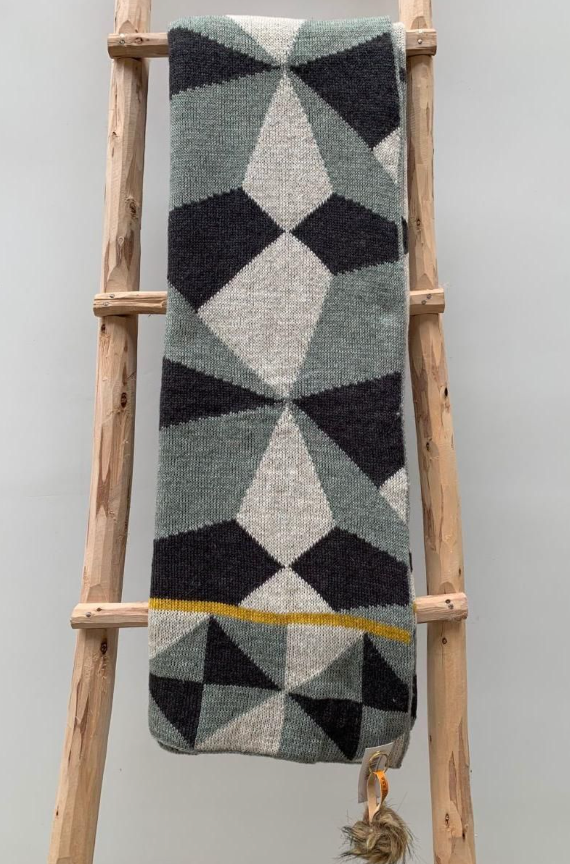 Plaid Grafisch Grijs Geel Wol - depauwwonen