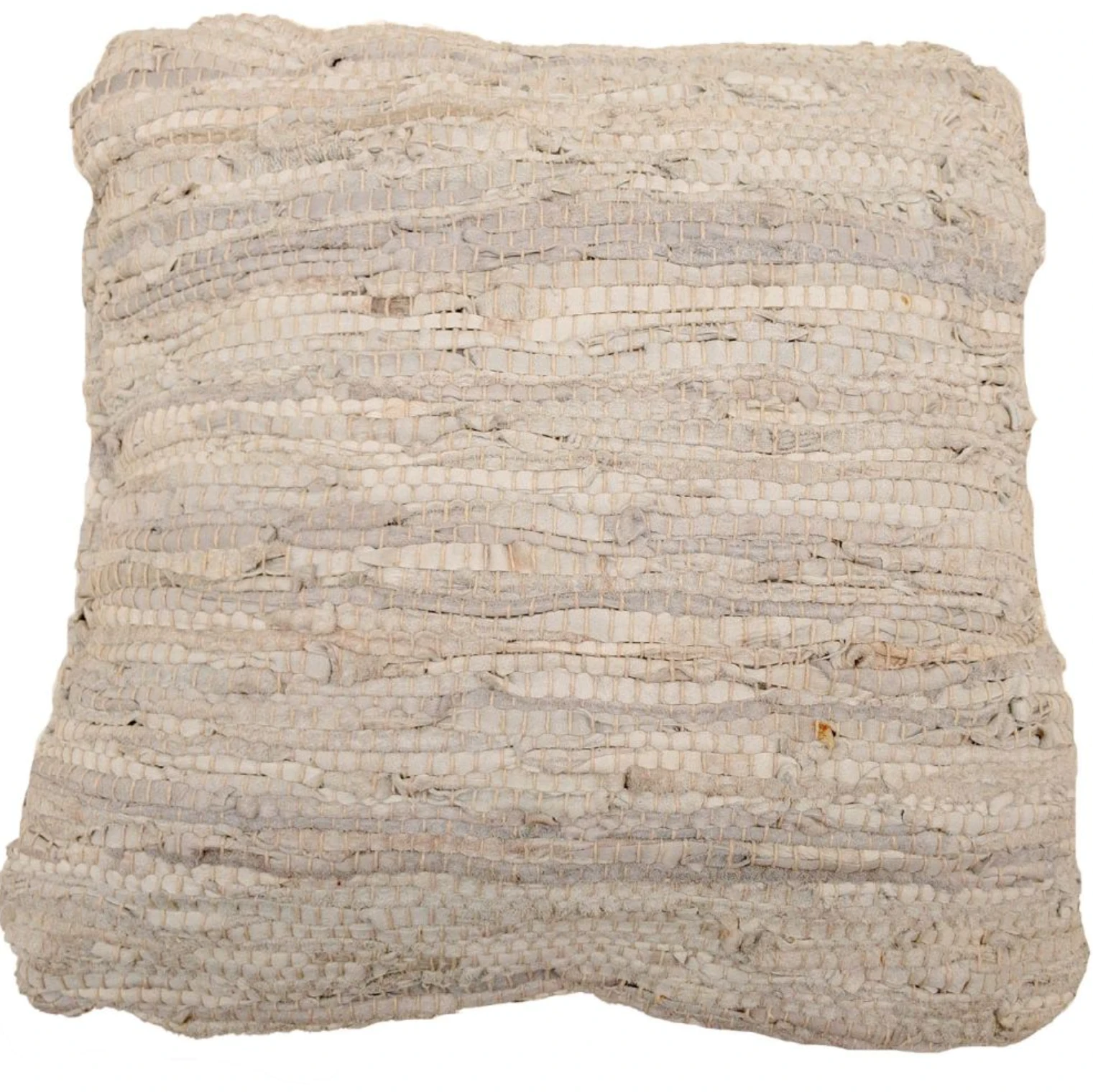 Kussen recycled leer dubbelzijdig Lichtgrijs by Rocaflor