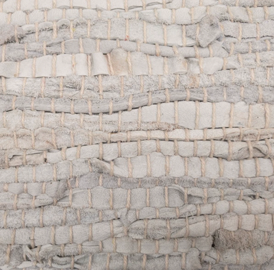 Kussen recycled leer dubbelzijdig Lichtgrijs by Rocaflor