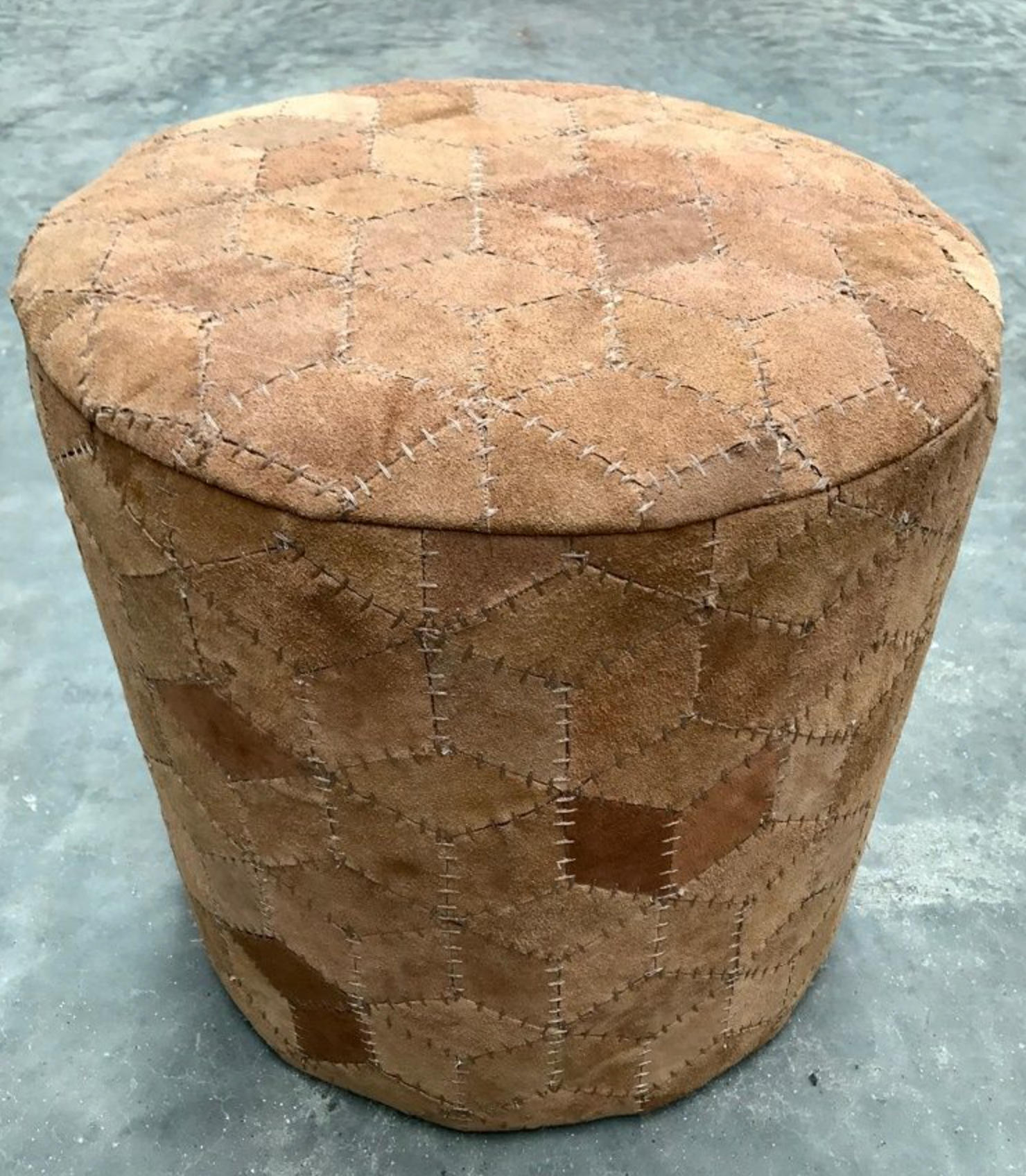 Poef ø 40 cm Suède Geometrisch - depauwwonen