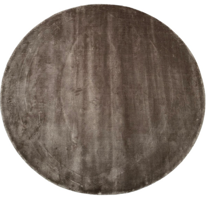 Vloerkleed Tencel rond laagpolig grijs bruin - in 4 maten - depauwwonen