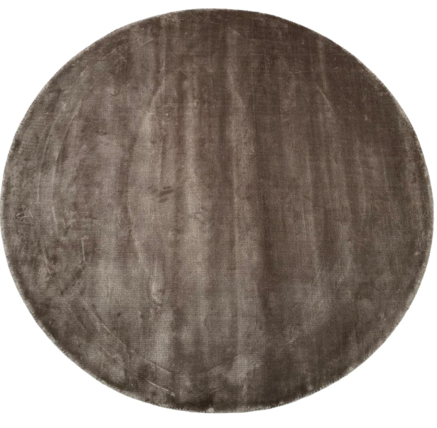 Vloerkleed Tencel rond laagpolig grijs bruin - in 4 maten - depauwwonen