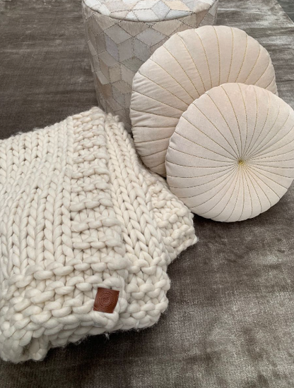 Vloerkleed Tencel rond laagpolig grijs bruin - in 4 maten - depauwwonen