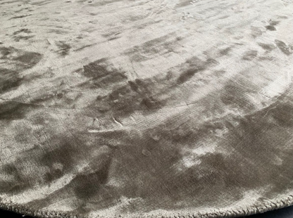 Vloerkleed Tencel rond laagpolig grijs bruin - in 4 maten - depauwwonen