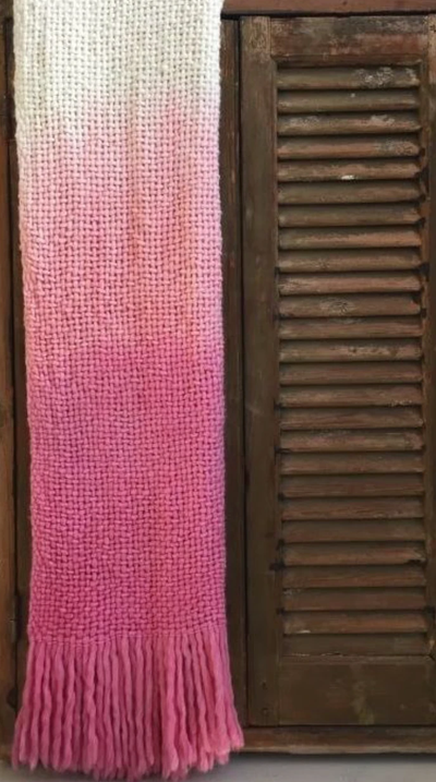 Deken acryl ombre effect in twee kleuren. by Rocaflor