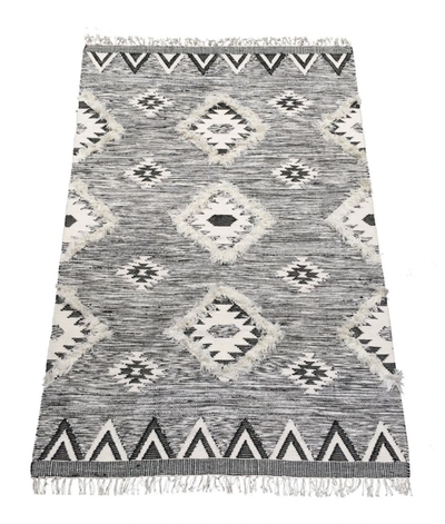 Vloerkleed wol - grafisch zwart/wit in 3 maten by Rocaflor