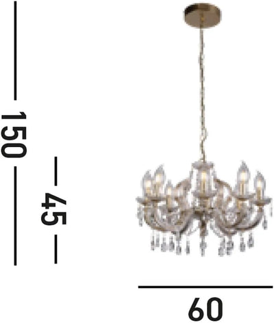 Buitenkroonluchter Utah Outdoor 8L – Luxe Buiten Hanglamp met 8 Lichtpunten by Searchlight