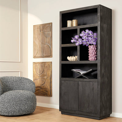 Boekenkast Brussels Black | 5 compartments - 2 doors by Starfurn