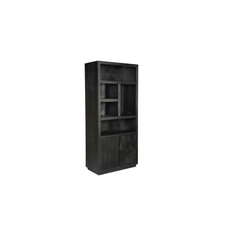 Boekenkast Brussels Black | 5 compartments - 2 doors - depauwwonen