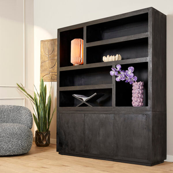 Boekenkast Brussels Black XL | 160 cm - depauwwonen