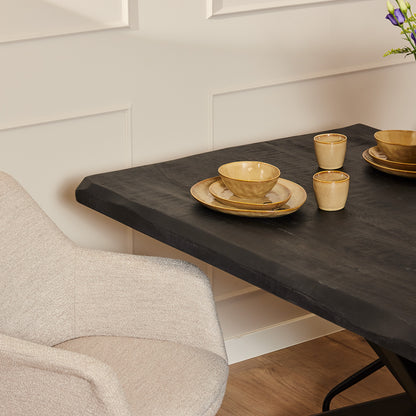 Boomstam eettafel Boston Black | 160 cm - depauwwonen