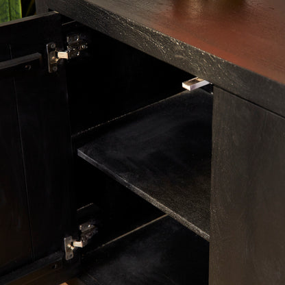 Dressoir Brussel Zwart 4 deuren | 200 cm - depauwwonen