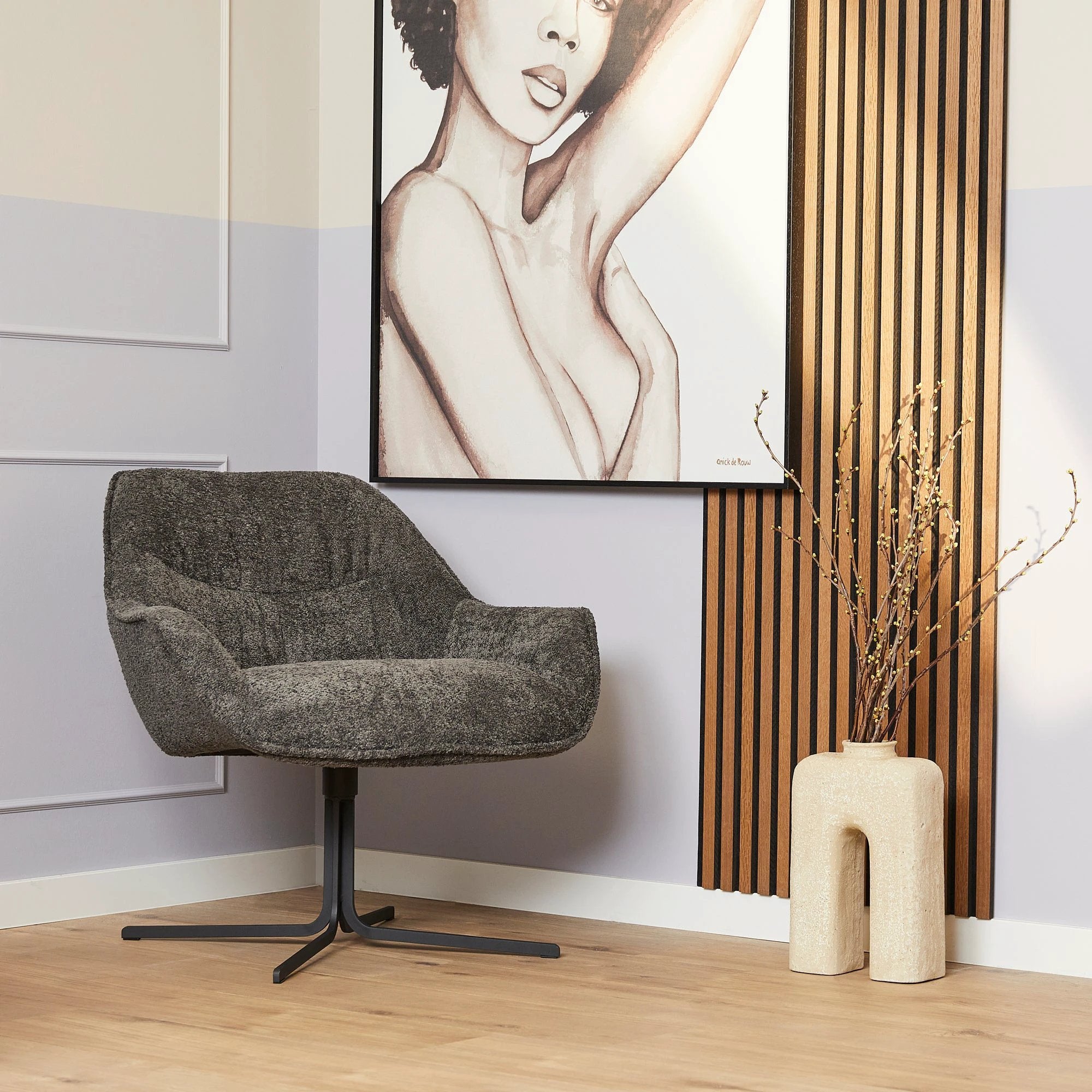 Fauteuil Mila | Donkergrijs by Starfurn