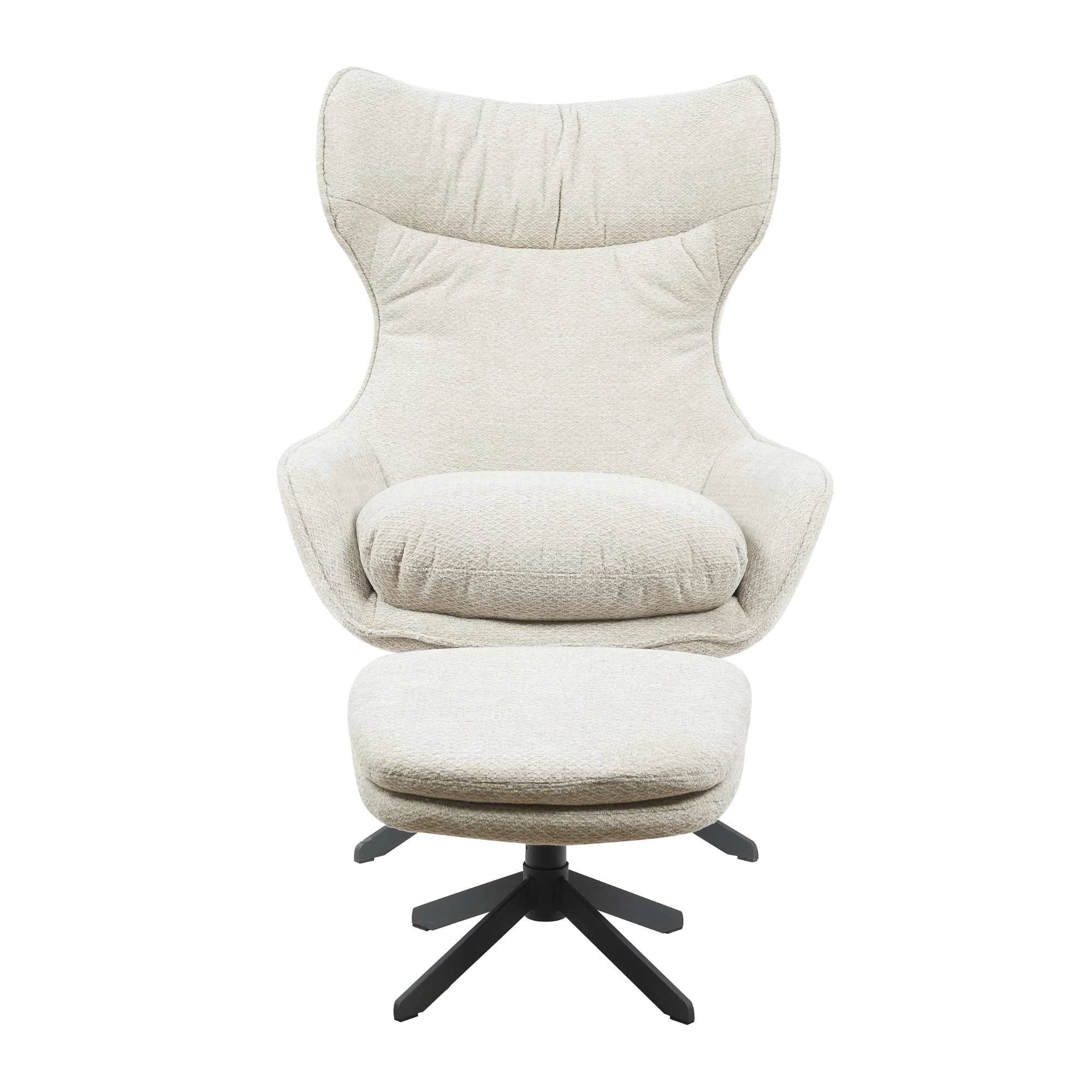 Fauteuil Olivia met voetenbankje | Taupe by Starfurn