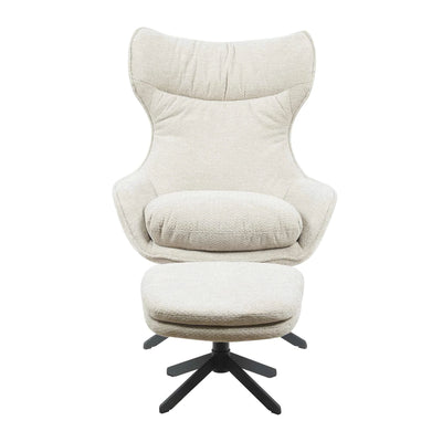Fauteuil Olivia met voetenbankje | Taupe by Starfurn