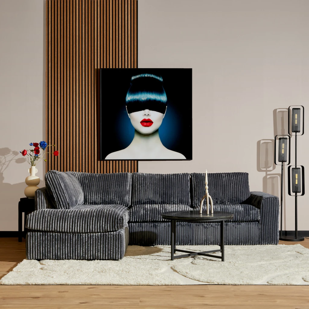 MySofa hoekbank Teddy | Antraciet | Divan Links + 2,5 zits by Starfurn