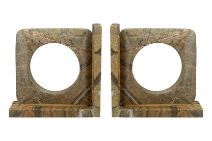 Book End Satpura Brown Marble (Set of 2)